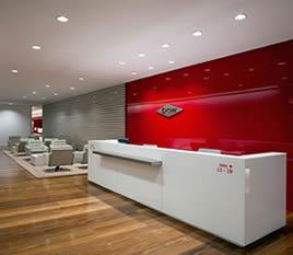 Receção corporativa — design de interiores
